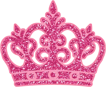 a pink glitter crown on white background