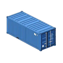 a blue container on a white background
