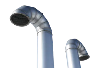 a close up of two metal pipes