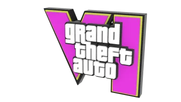 a pink and yellow logo with the letter v