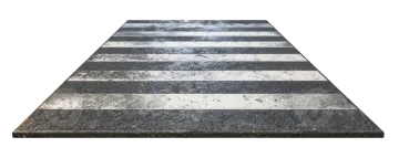 a black and white striped rug on a white background