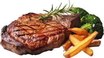 a piece of meat and some vegetables on a plate