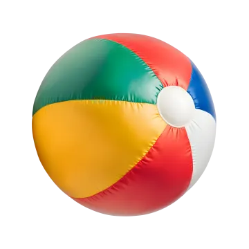 an inflatable beach ball on a white background