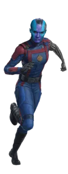a drawing of a man in a blue suit