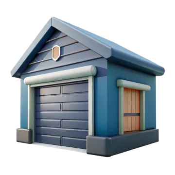a house with a garage on the roof