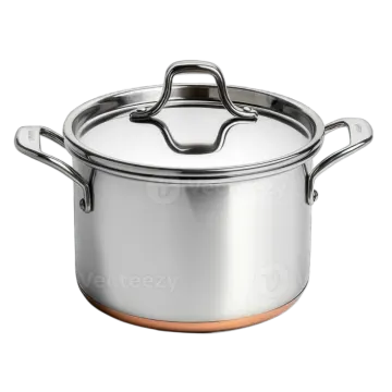 a stainless pot with a lid
