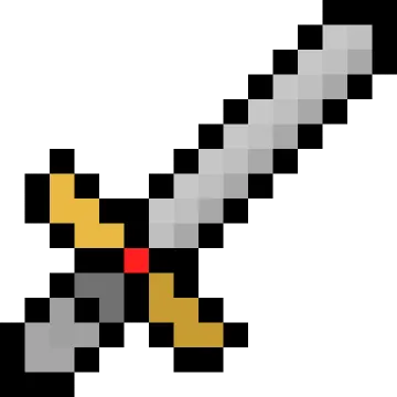 an image of a sword in pixel style