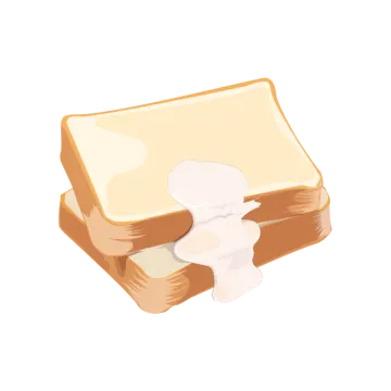 a piece of toasted bread on a white background