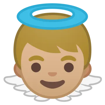 an angel with a halo on his head
