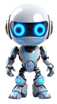 an image of a robot with glowing eyes