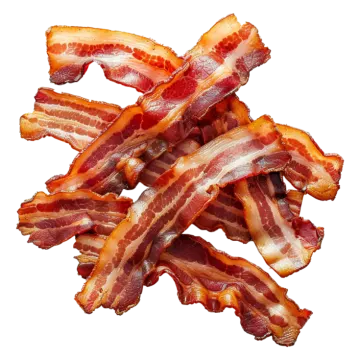 bacon on a white background