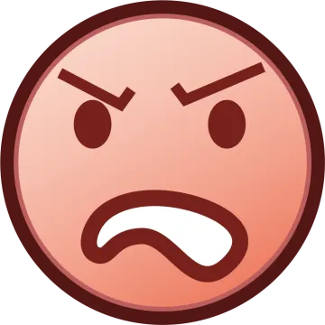 a sad face with an angry expression