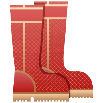 a pair of red boots