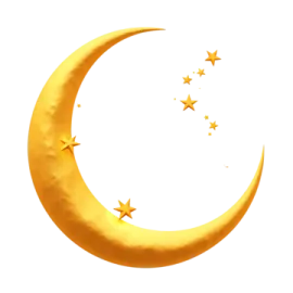 a crescent with stars on it