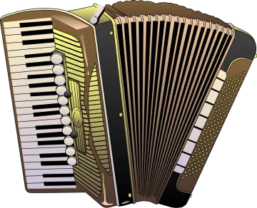 an accordion with a white background