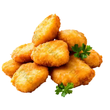 chicken nus on a white background