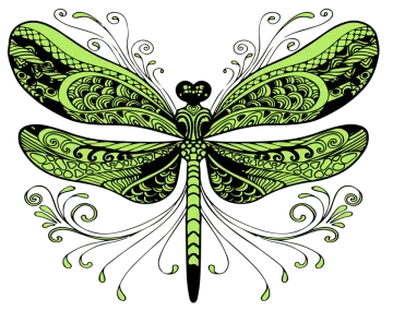 a green and black dragon tattoo design