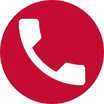 a red and white phone icon