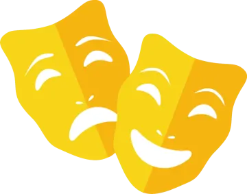 a pair of comedy masks