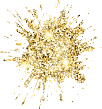 a gold explosion on a white background