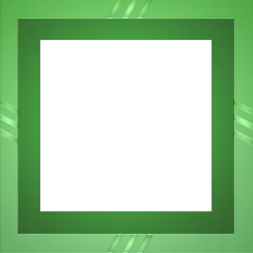 a square frame with a green ribbon around it