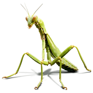 a praying mantis on a white background