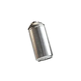 a stainless canister on a white background