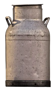 a large metal container with a handle on it