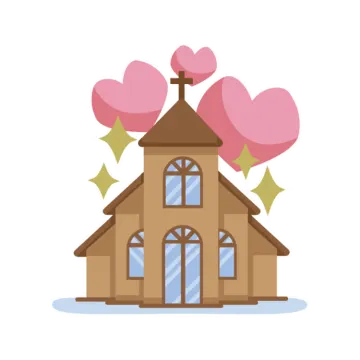 a church with balloons on top of it