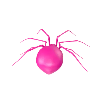 a pink spider on a white background
