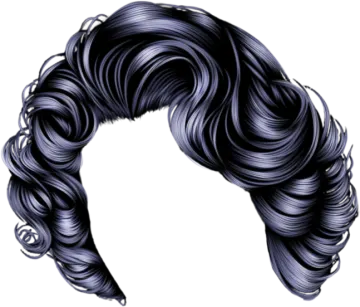 a black and white drawing of a woman's hair