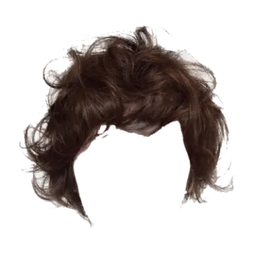 a brown wig on a white background