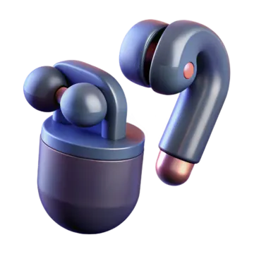 a pair of earphones on a white background