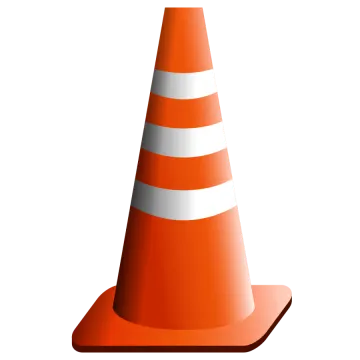 a traffic cone on a white background