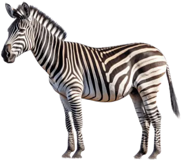 a zebra standing in front of a white background