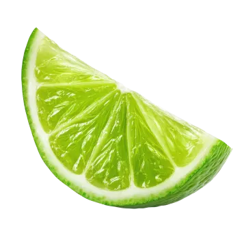 a slice of lime on a white background