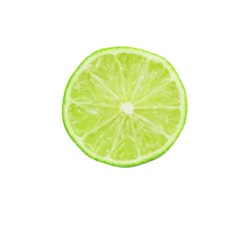 a slice of lime on a white background