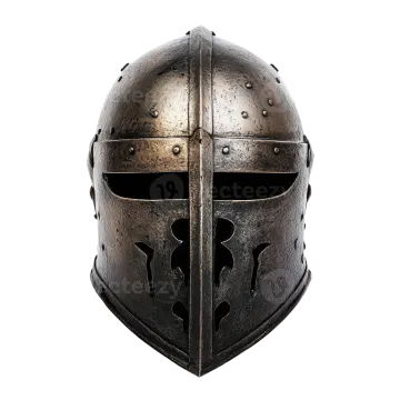a medieval helmet on a white background