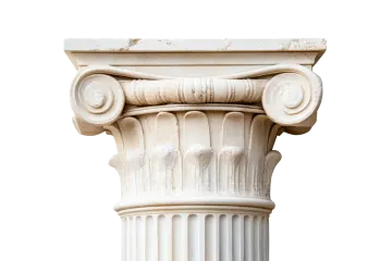 a close up of a column with a white background