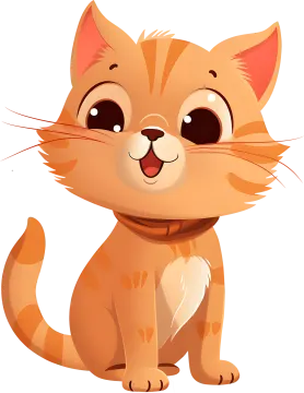 a cartoon cat with big eyes
