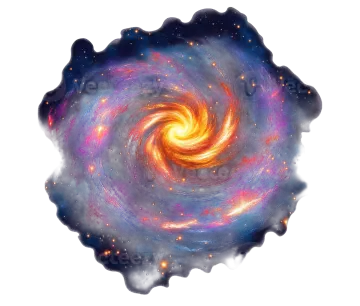 a spiral galaxy with stars in the background