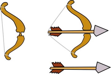 how to draw bow and arrow