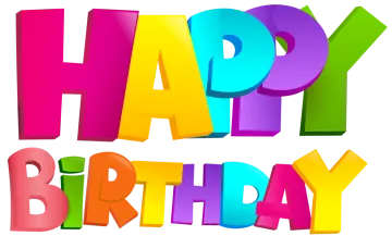 a happy birthday card with colorful letters