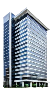 an office building on a white background