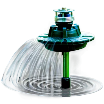 a green and black water fountain with a white background