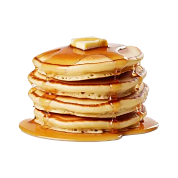 a stack of pancakes with syrup on top