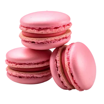 a stack of pink macarons