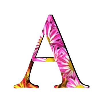 the letter a is made up of pink flowers