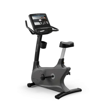 a stationary bike with a tablet on the back
