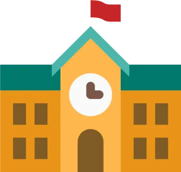 a building with a flag on top of it